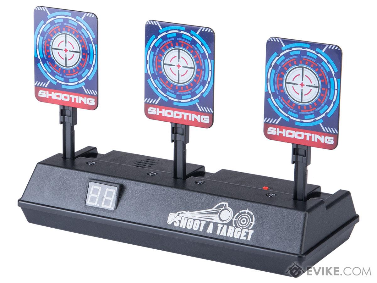 Shooting Target with Battery Powered Sensor for Airsoft and Gel Ball Blasters (Type: Triple Target)