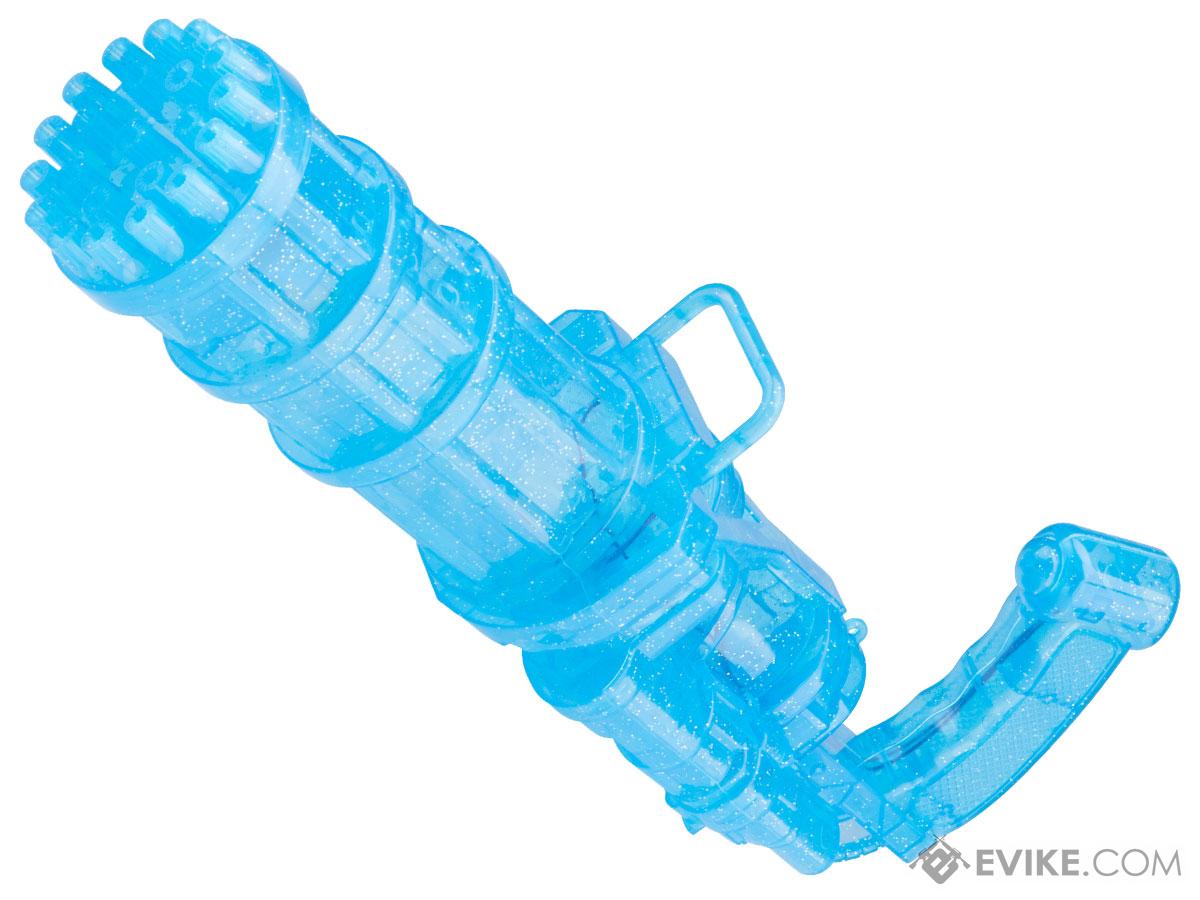 Gatling Gun Electric Soap Water Bubble Gun (Model: Large / Crystal Blue)