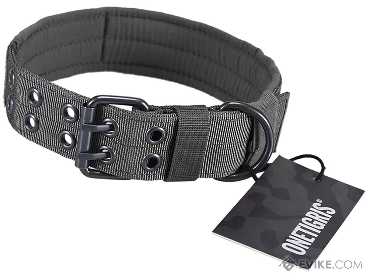 OneTigris Adjustable Military K9 Dog Collar (Color: Grey / Medium)