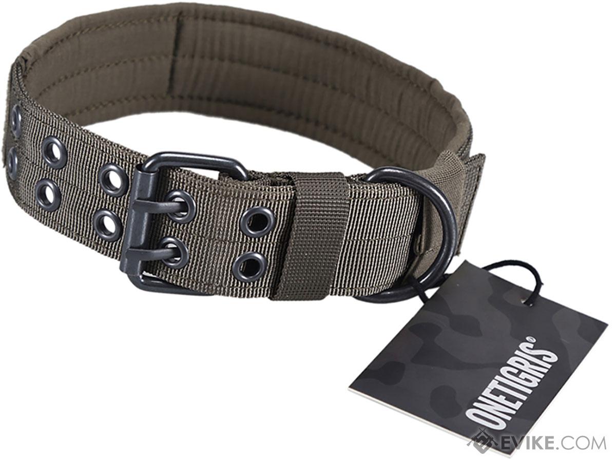 OneTigris Adjustable Military K9 Dog Collar (Color: Ranger Green / Medium)