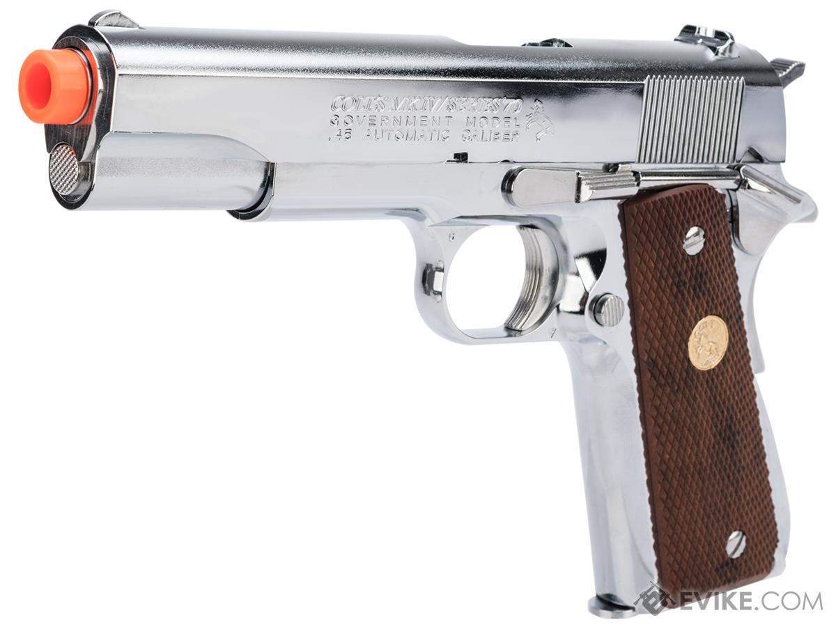 Tokyo Marui Licensed Colt Government Mark IV Series 70 1911 Airsoft Gas Blowback Pistol (Color: Nickel Finish)