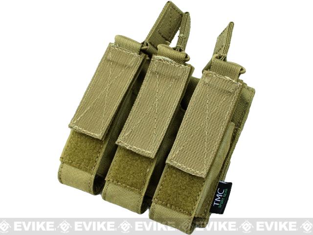 TMC Tactical MOLLE Triple SMG Magazine Pouch (Color: Khaki)