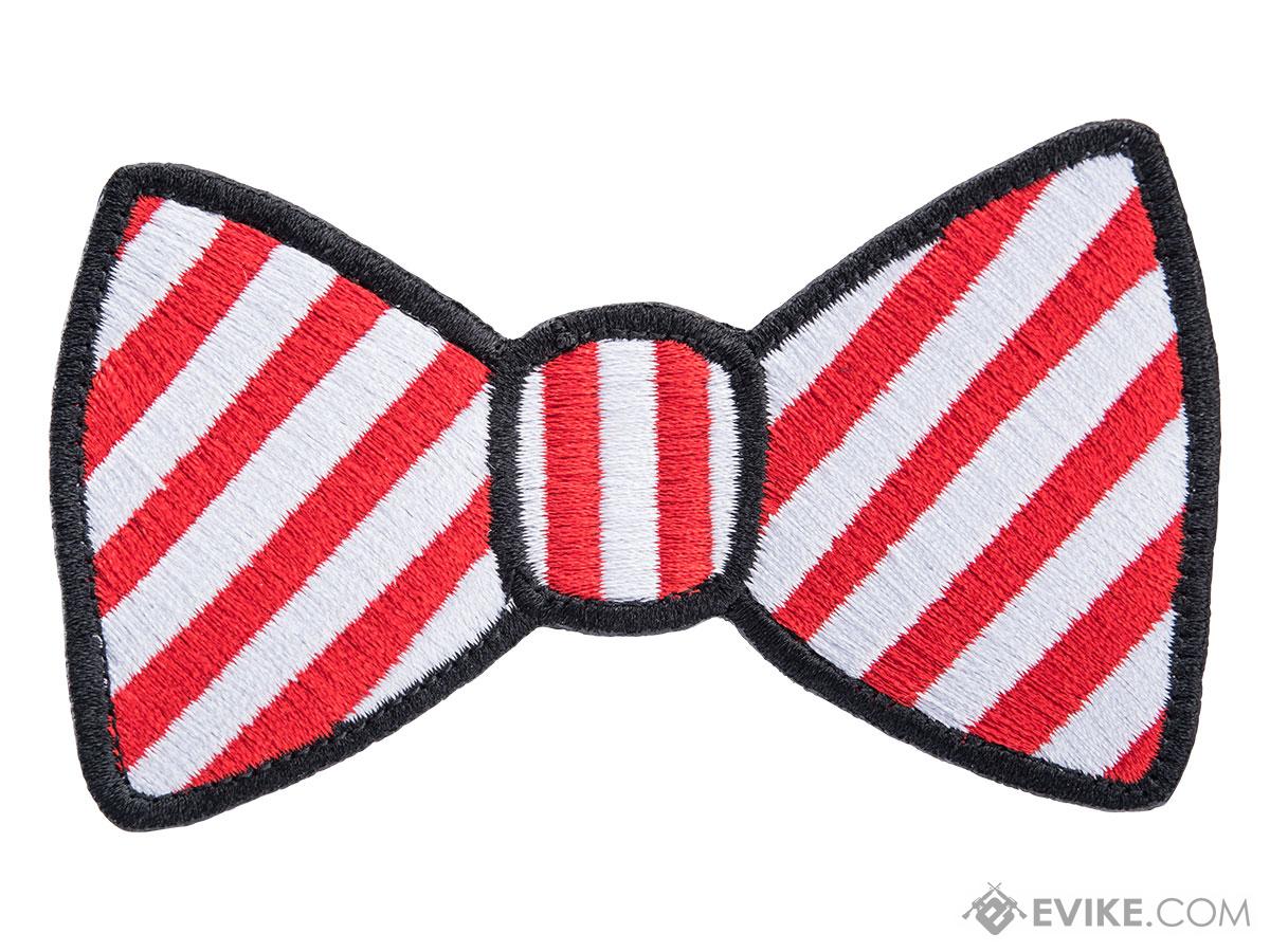 Tactical Outfitters Bow Tie Embroidered Morale Patch (Color: Red & White Stripe)