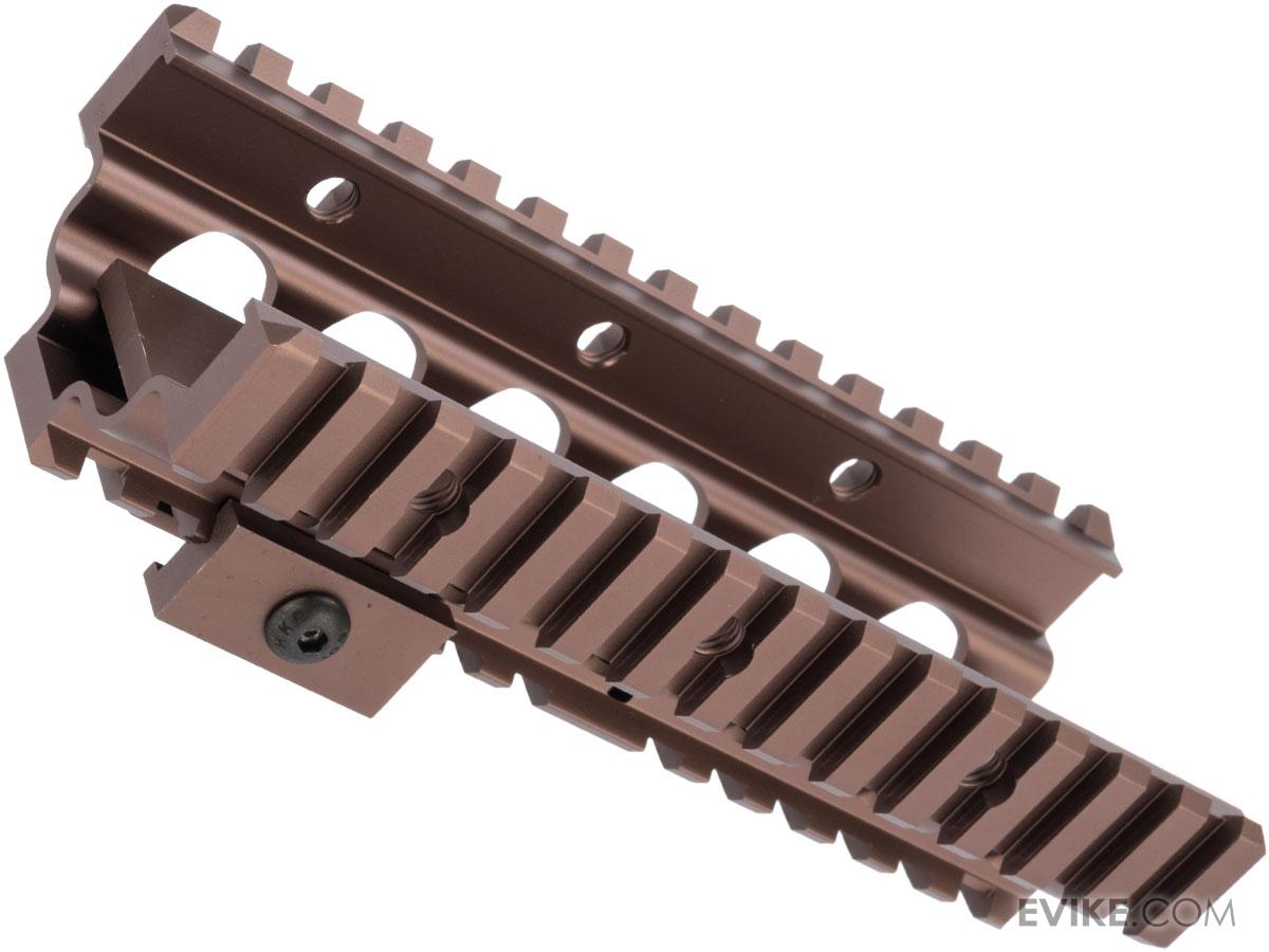 Matrix Aluminum CNC RIS Lower Handguard for M249 Series Airsoft AEG Machine Guns (Color Tan
