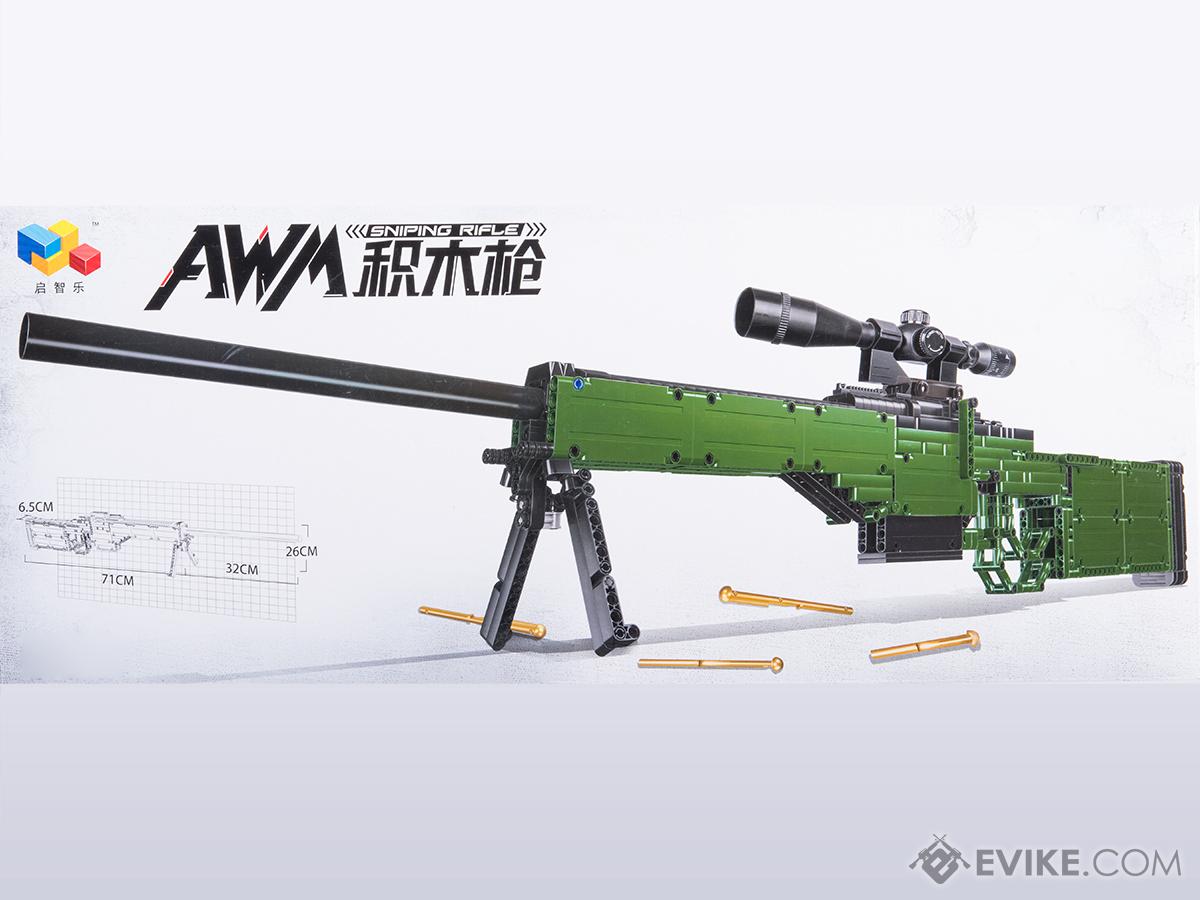 Collectible Moving Action Block Gun Set (Model: AWM Sniper Rifle)