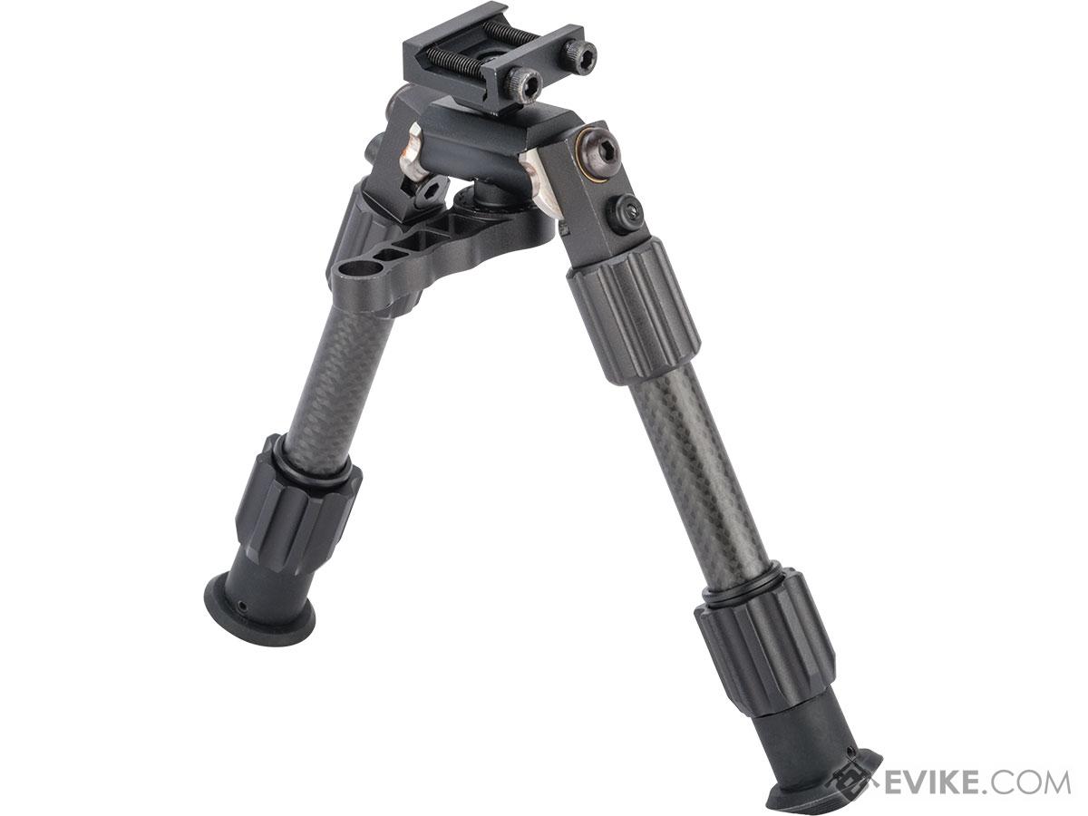 EZshoot 6-9 Inches Carbon Fiber Bipod with Picatinny Rail Adapter Silver 