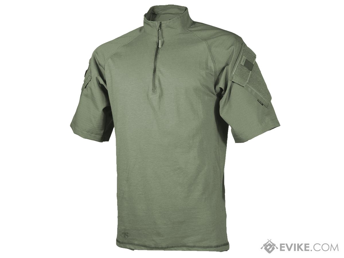 Tru-Spec Short-Sleeve Tactical Response Uniform 1/4 Zip Combat Shirt  (Size: OD Green / Medium)