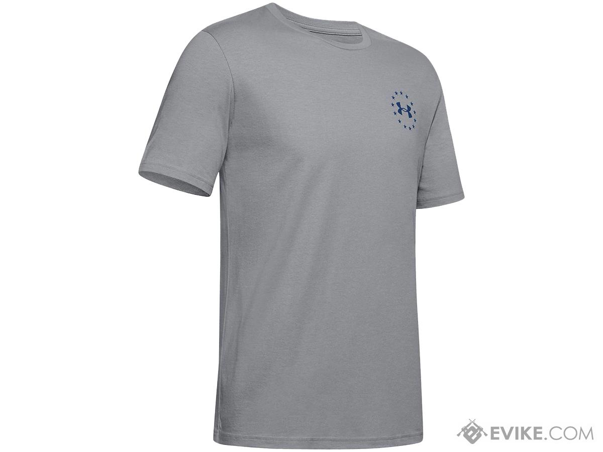Under Armour Men's UA Freedom Triumphant Victory T-Shirt (Color: Steel-American Blue / Large)