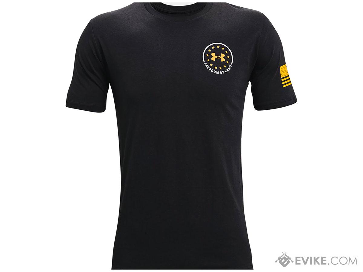 Under Armour UA Freedom By Land T-Shirt (Color: Black - Gold / Tank / Small)