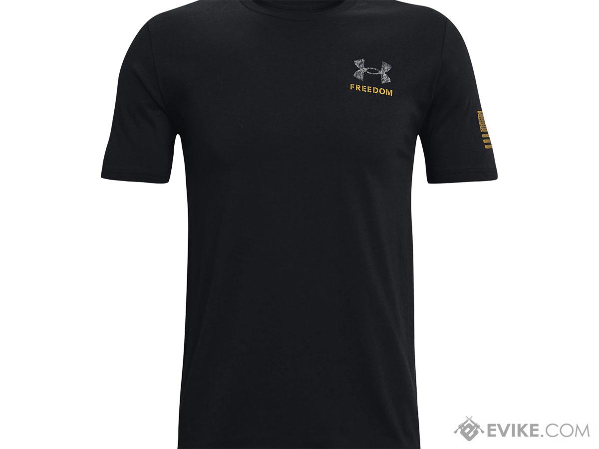 Under Armour UA Freedom By Land T-Shirt (Color: Black - Gold / Skull / Small)