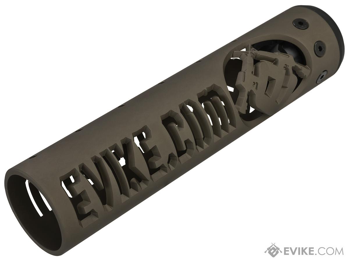 Unique ARs CNC Machined Evike.com Handguard for AR15 Pattern Rifles (Color: Dark Earth / 9 / AR15 Barrel Nut)