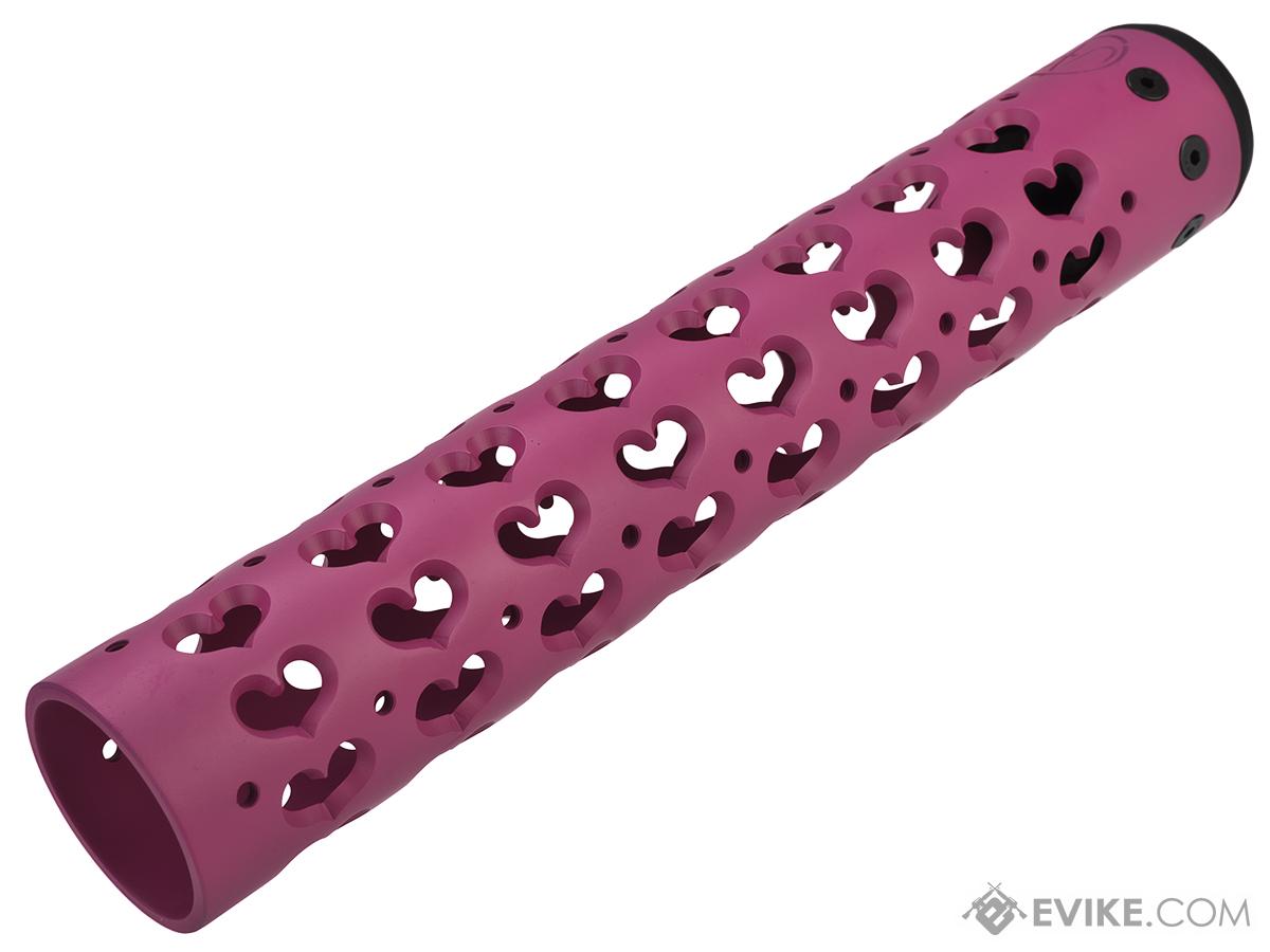 Unique ARs CNC Machined Hearts Handguard for AR15 Pattern Rifles (Color: Pink / 12 / Rail Only)