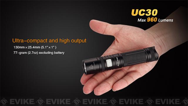 z Fenix UC30 LED Rechargeable Tactical Flashlight - Black, Accessories ...