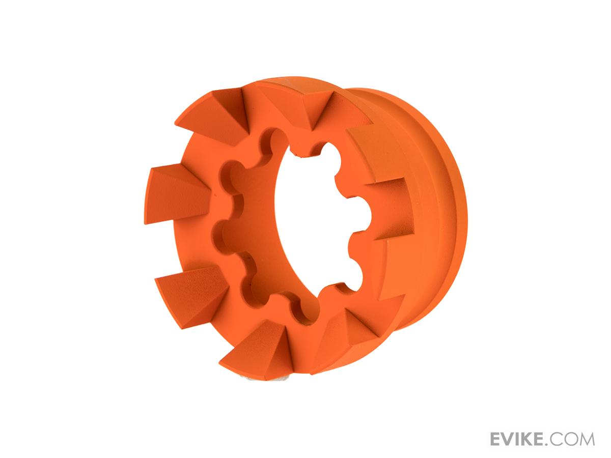Unique AR Sprocket Handguard End Cap with Spikes (Color: Hunter Oange)