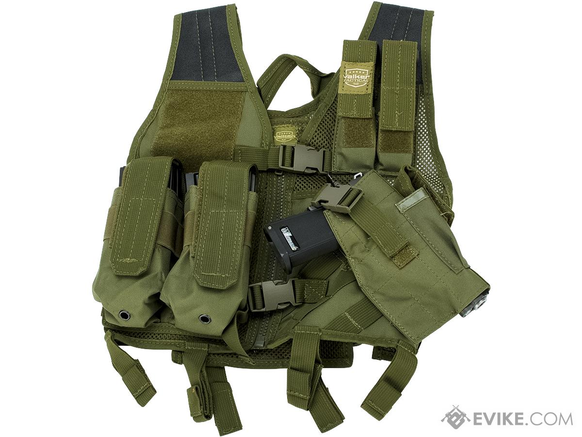 Youth Size CrossDraw Tactical Vest by Valken (Color OD Green