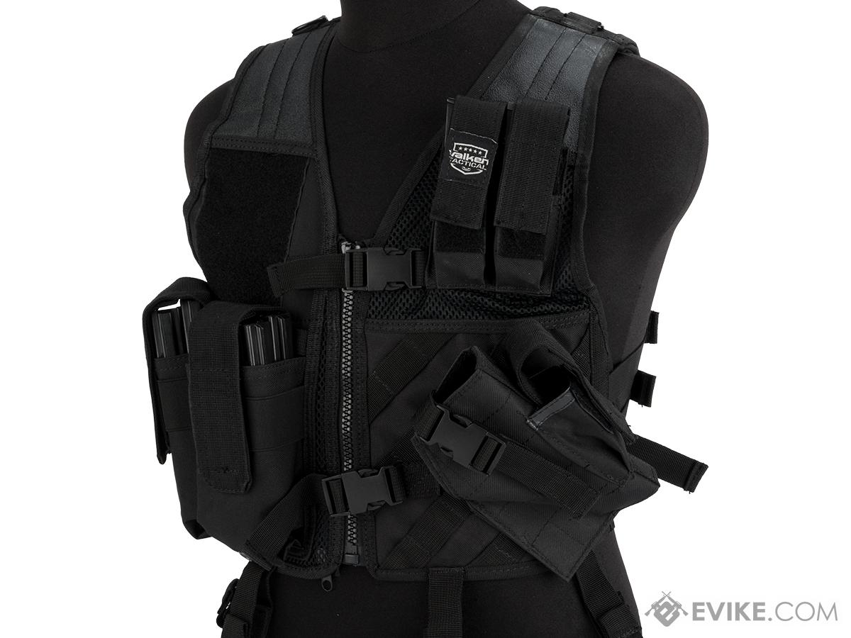 Youth Size Cross-Draw Tactical Vest by Valken (Color: Black)