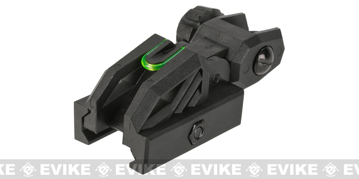 Valken Airsoft Polymer Flipup Rear BackUp Sight with Fiber Optic