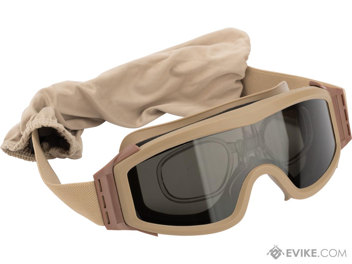 Valken V-TAC Tango Thermal Lens Goggles with Prescription Lens Insert (Color: Tan)