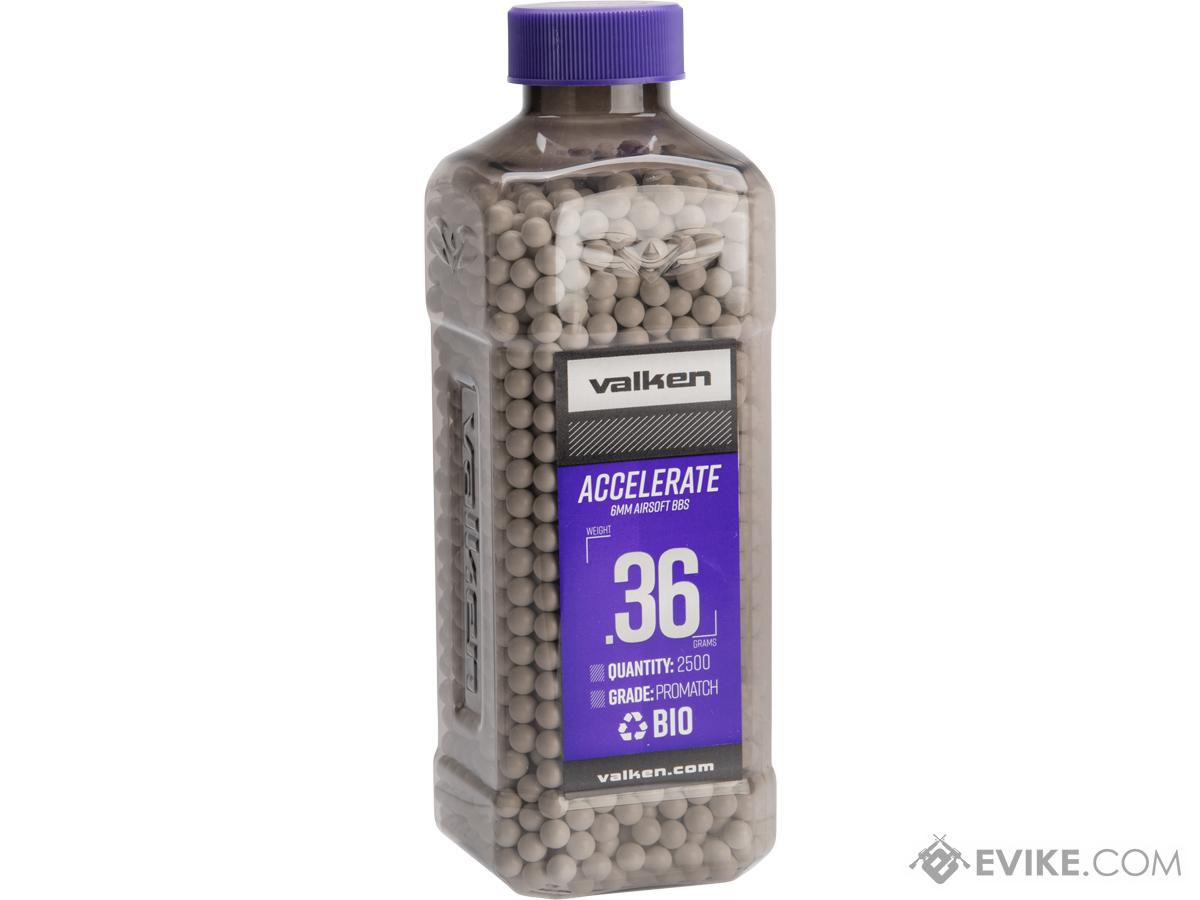 Accelerate Precision Biodegradable 6mm Airsoft BBs By Valken (Weight: 0.36g / 2500 Rounds / White)
