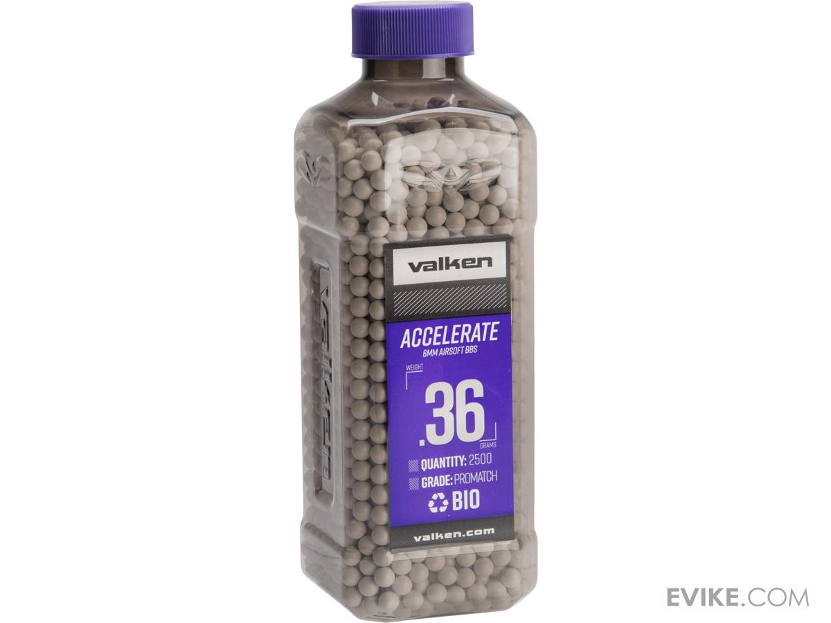 Accelerate Precision Biodegradable 6mm Airsoft BBs By Valken (Weight: 0.36g / 2500 Rounds / White)