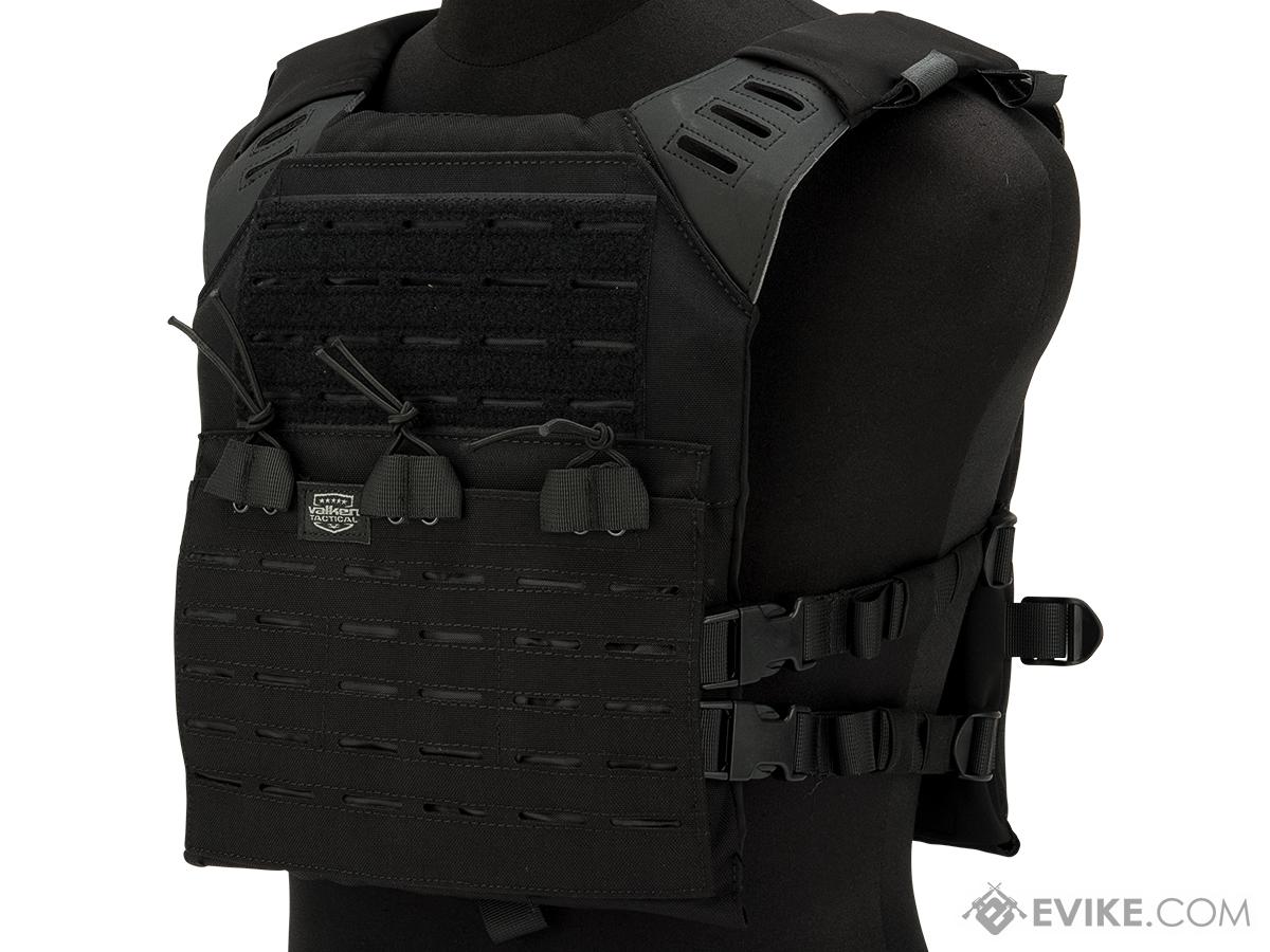 Valken Laser Cut Compact Plate Carrier (Color: Black)