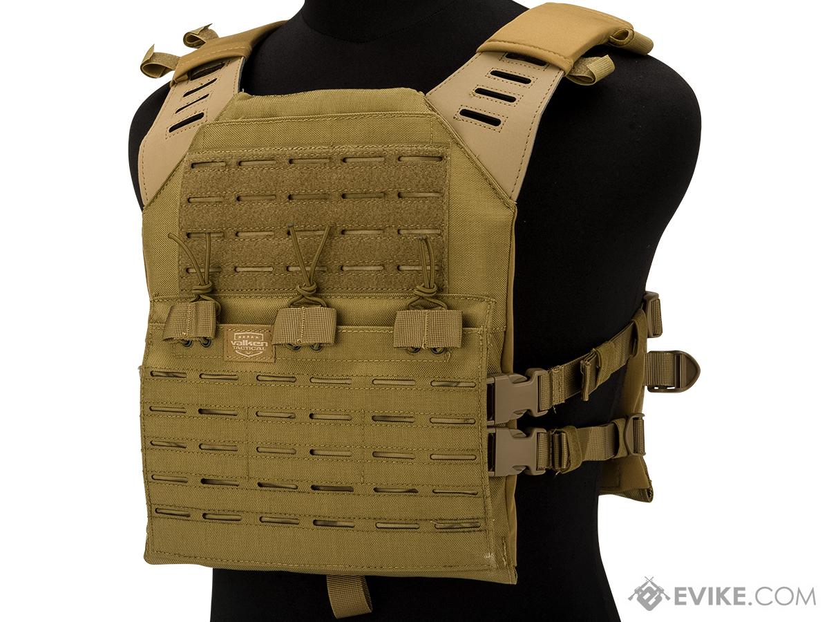 Valken Laser Cut Compact Plate Carrier (Color: Tan)