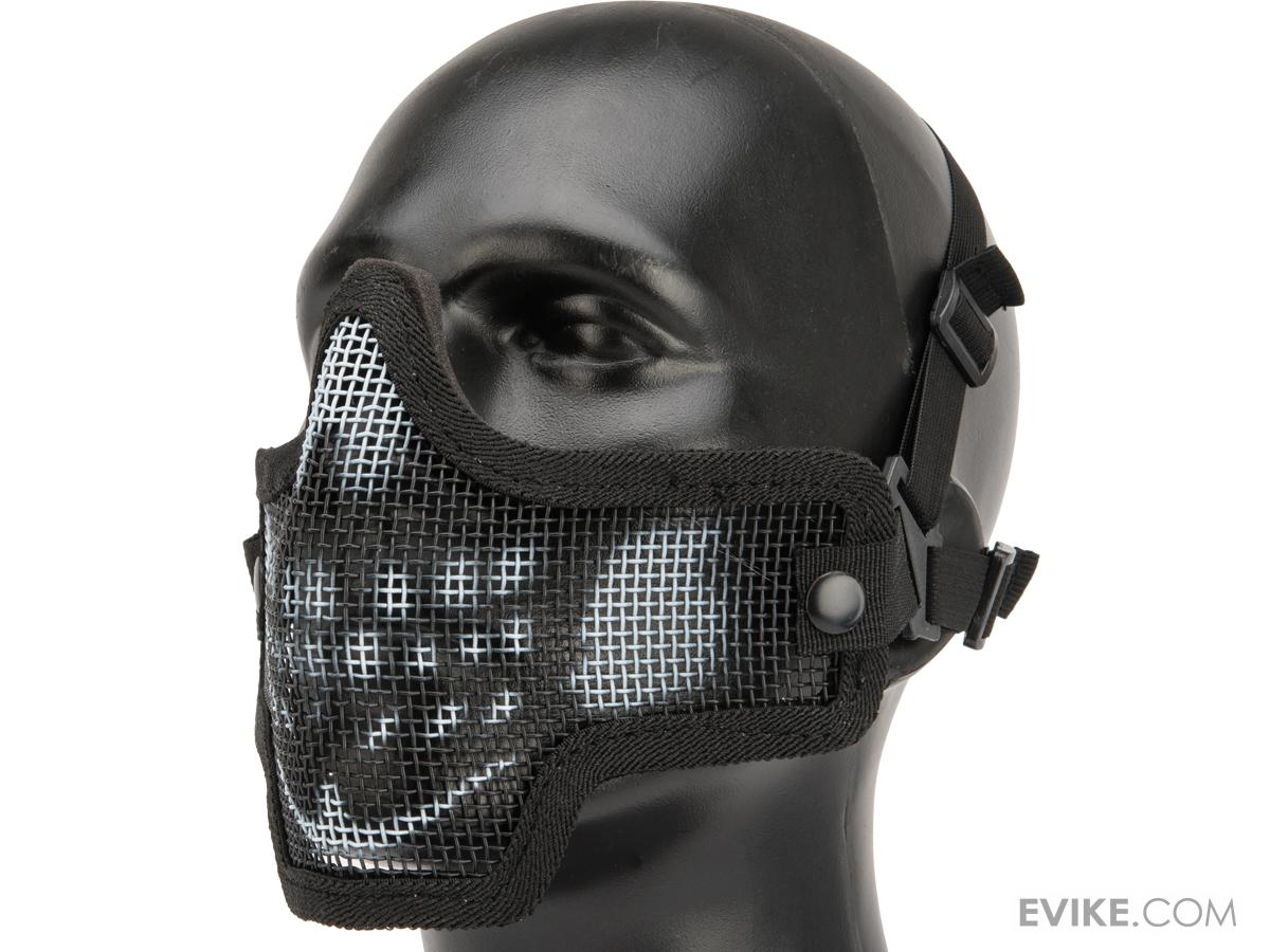 Kilo 2G Mesh Half Face Mask By Valken (Color: Black - Skull)