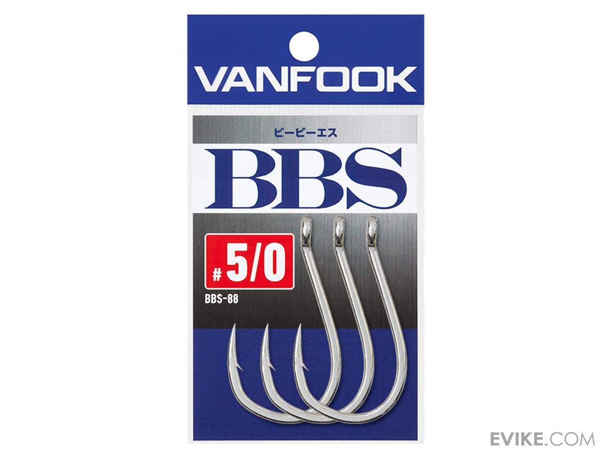 Vanfook Heavy Wire Ringed Eye BBS Series Fishing Hook (Size: #3/0 / 4 Pack)