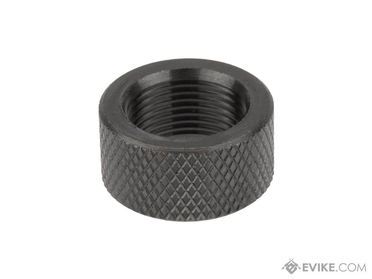 Vaultac CNC Cut Knurled Thread Protector Cap - Black (14mm Negative/Short Length 10mm)