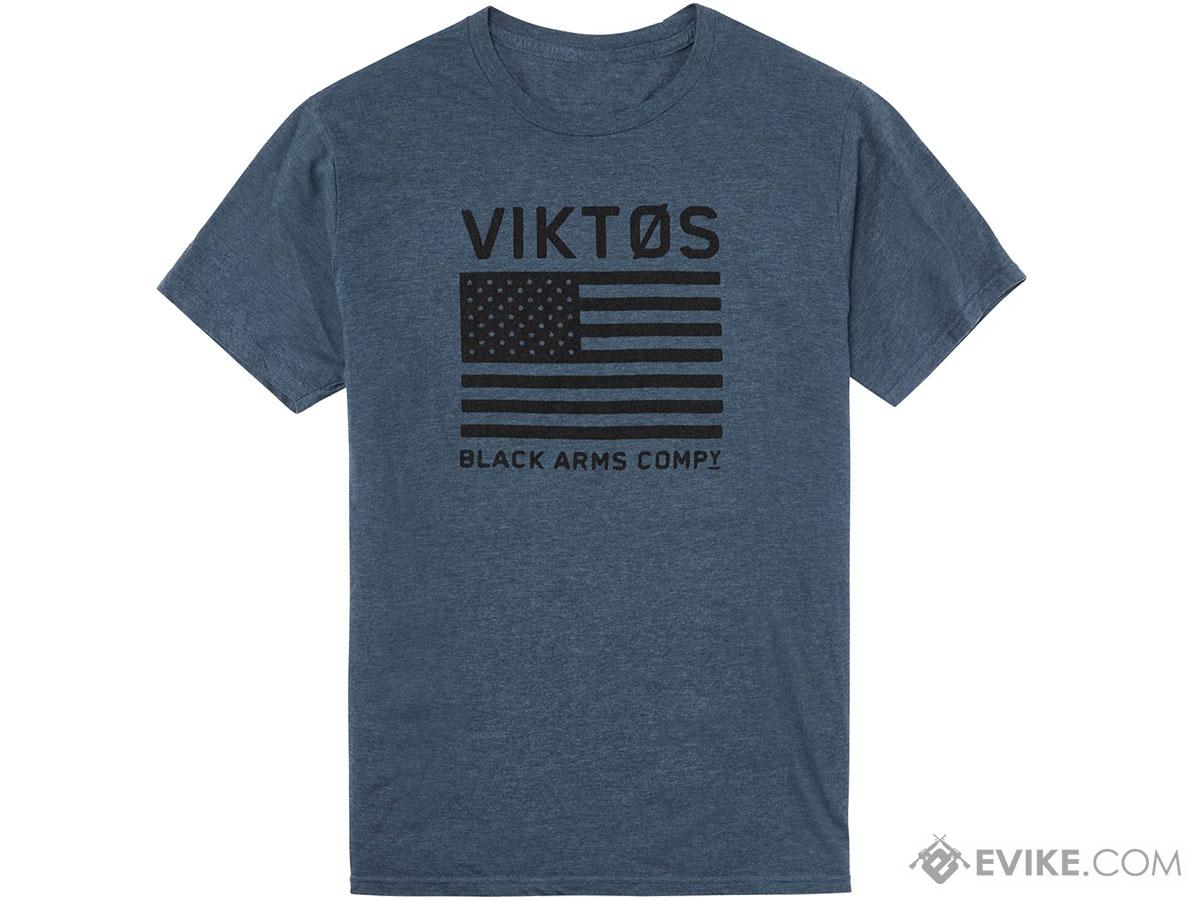 Viktos Block Tee Shirt (Color: Navy Heather / Small)
