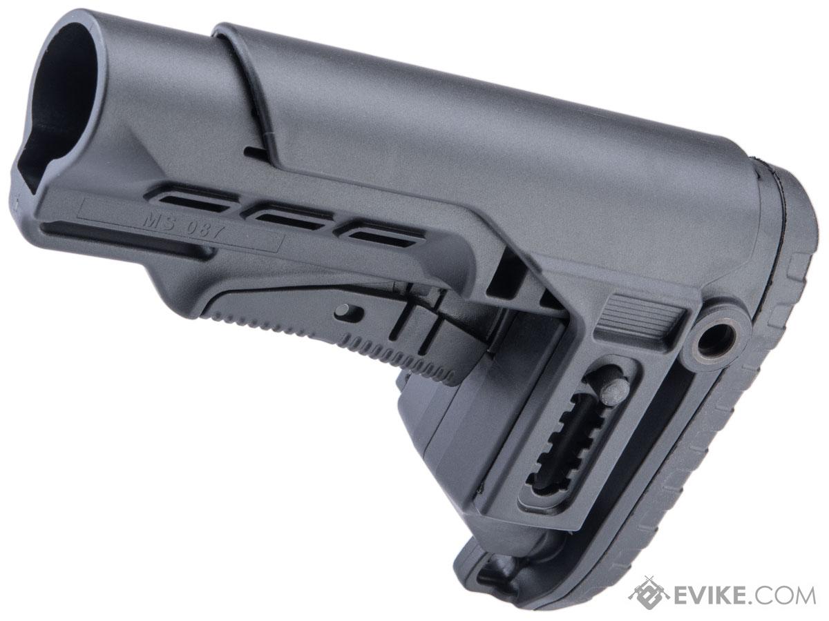 DLG Tactical Retractable Stock w/ Adjustable Long Cheek Riser for M4 / M16 Series Milspec Rifles (Color: Black)