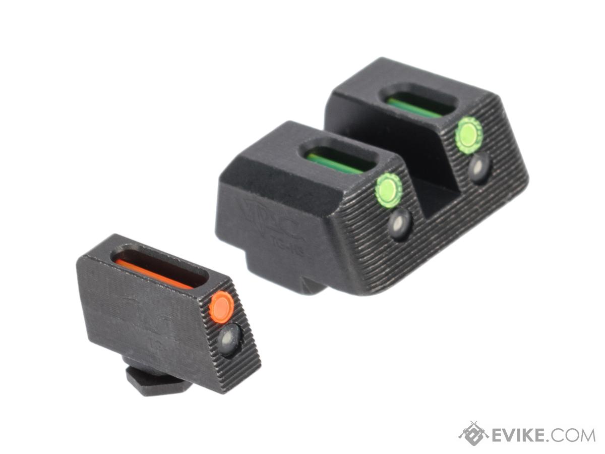 VTAC Tritium Pistol Sights for GLOCK Pistols (Model: Red Fiber Front / Green Fiber Rear)