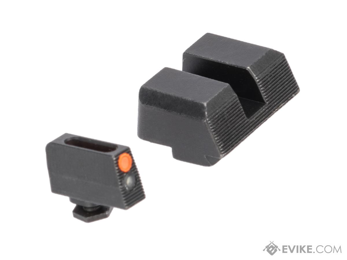 VTAC Tritium Pistol Sights for GLOCK Pistols (Model: Red Fiber Front / Non-Fiber Rear)