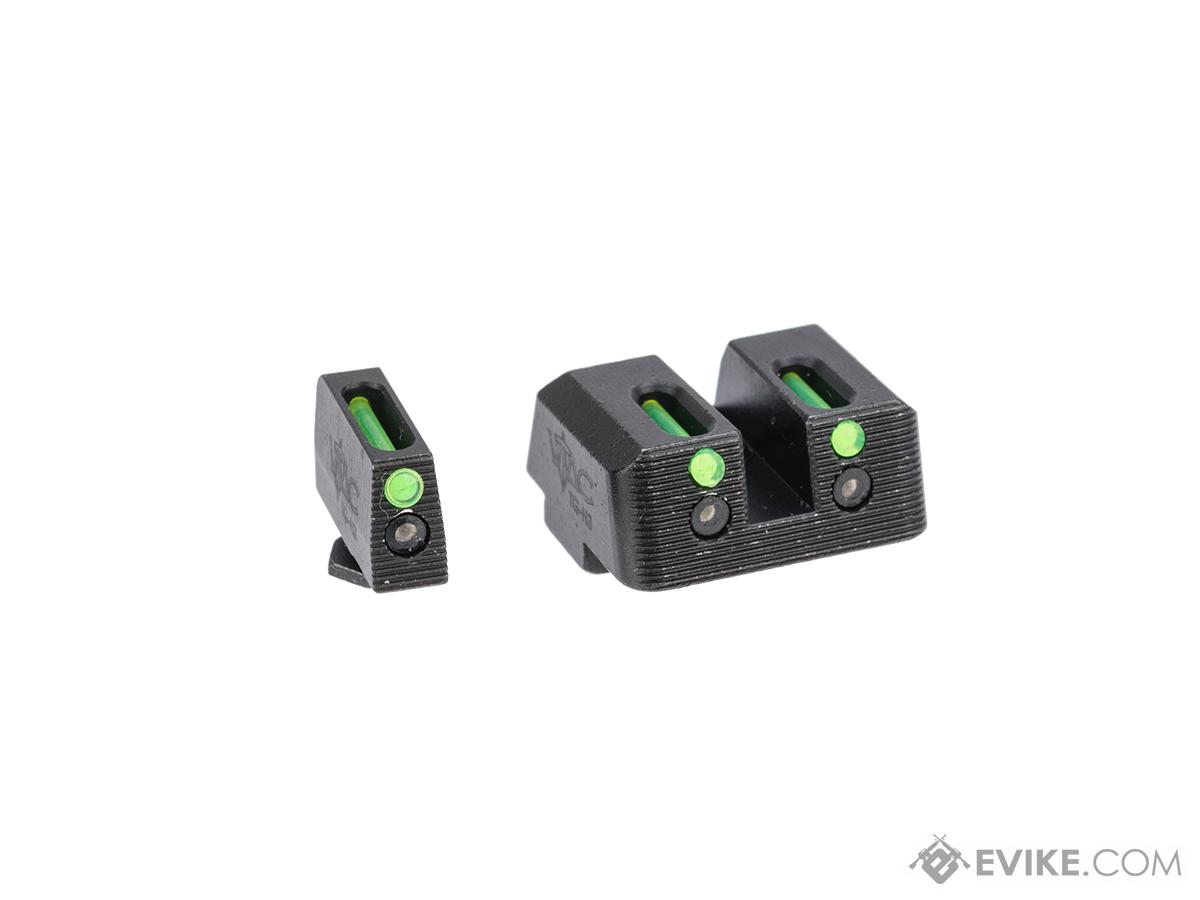 VTAC Tritium Pistol Sights for GLOCK Pistols (Model: Green Fiber Front / Green Fiber Rear)