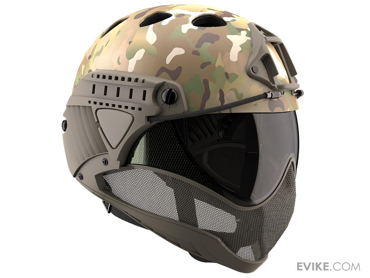 WARQ Custom Full Face Protection Helmet System (Color Camogrom / Clear