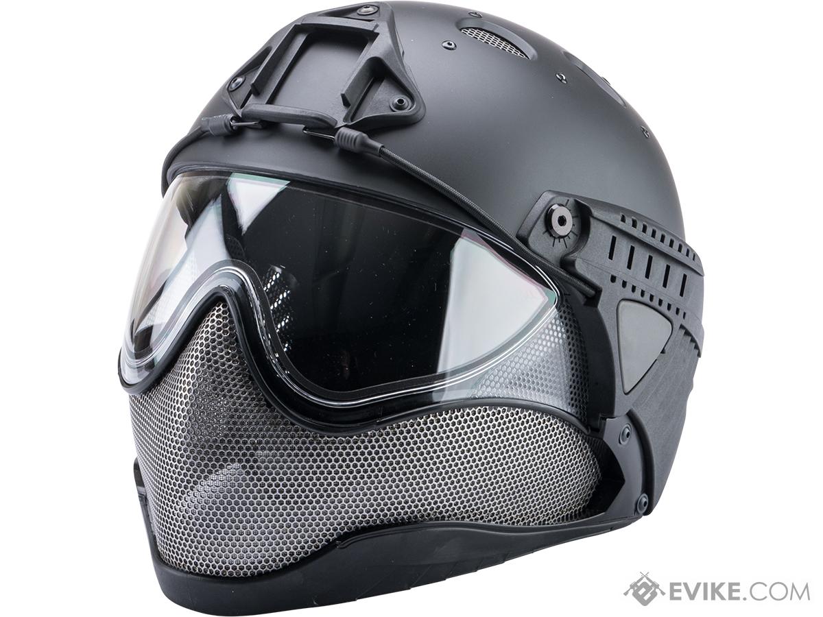 WARQ Full Face Protection Helmet System (Color: Black / Clear Lens)