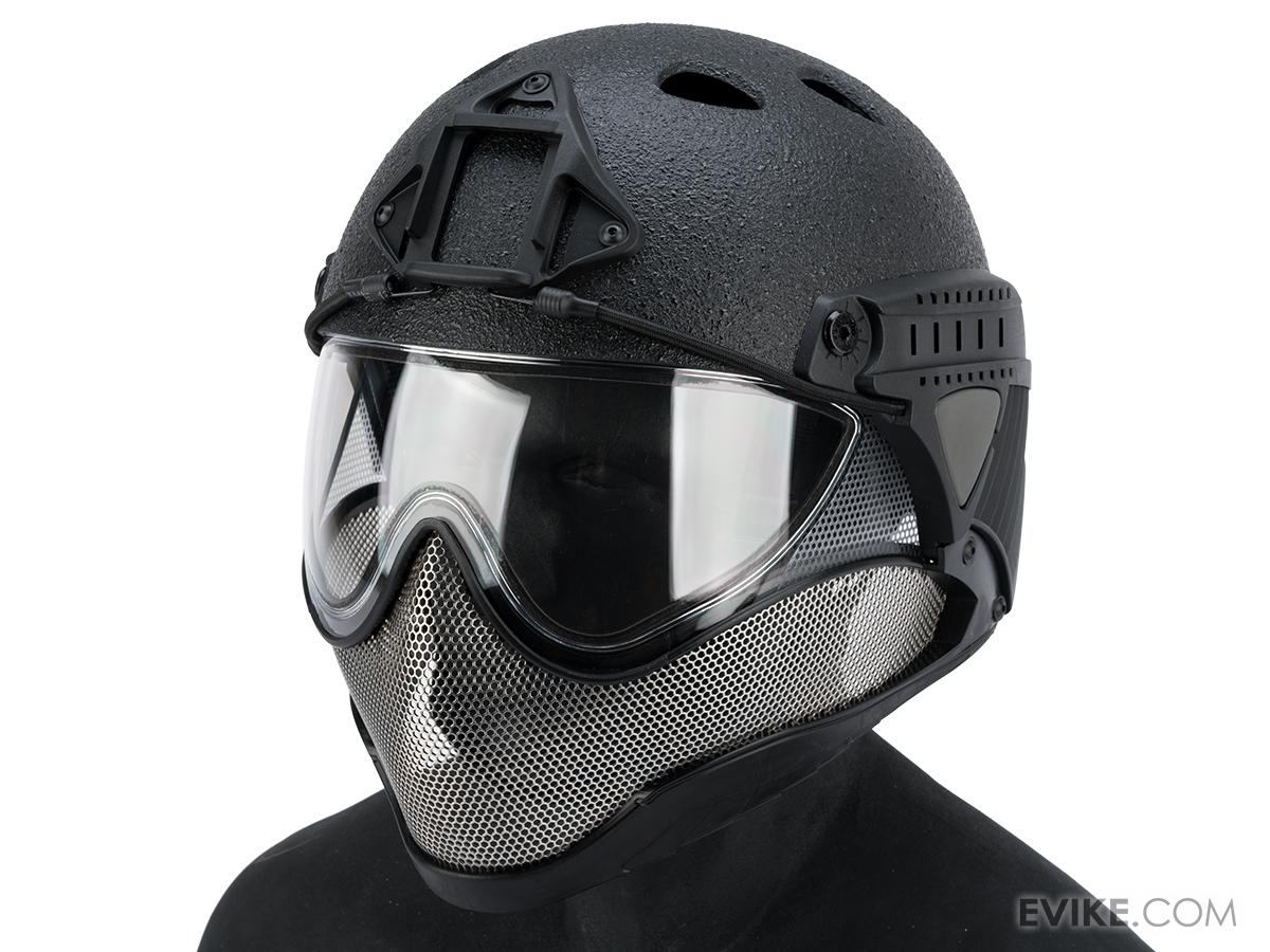 WARQ Full Face Protection Raptor Helmet System (Color: Black / Clear Lens)