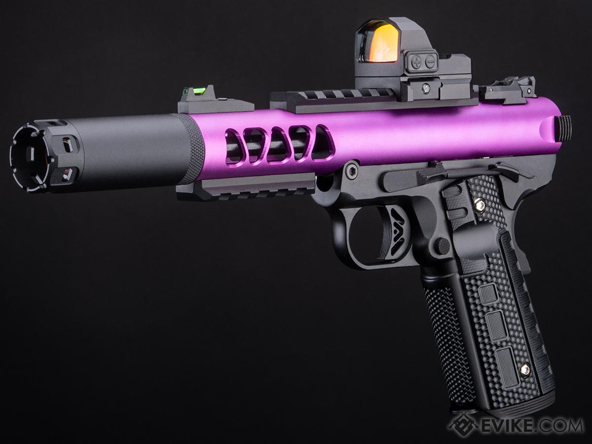 WE-Tech Galaxy 1911 Gas Blowback Airsoft Pistol (Color: Purple Slide / Black Frame / Type B Slide / Tracer Package)