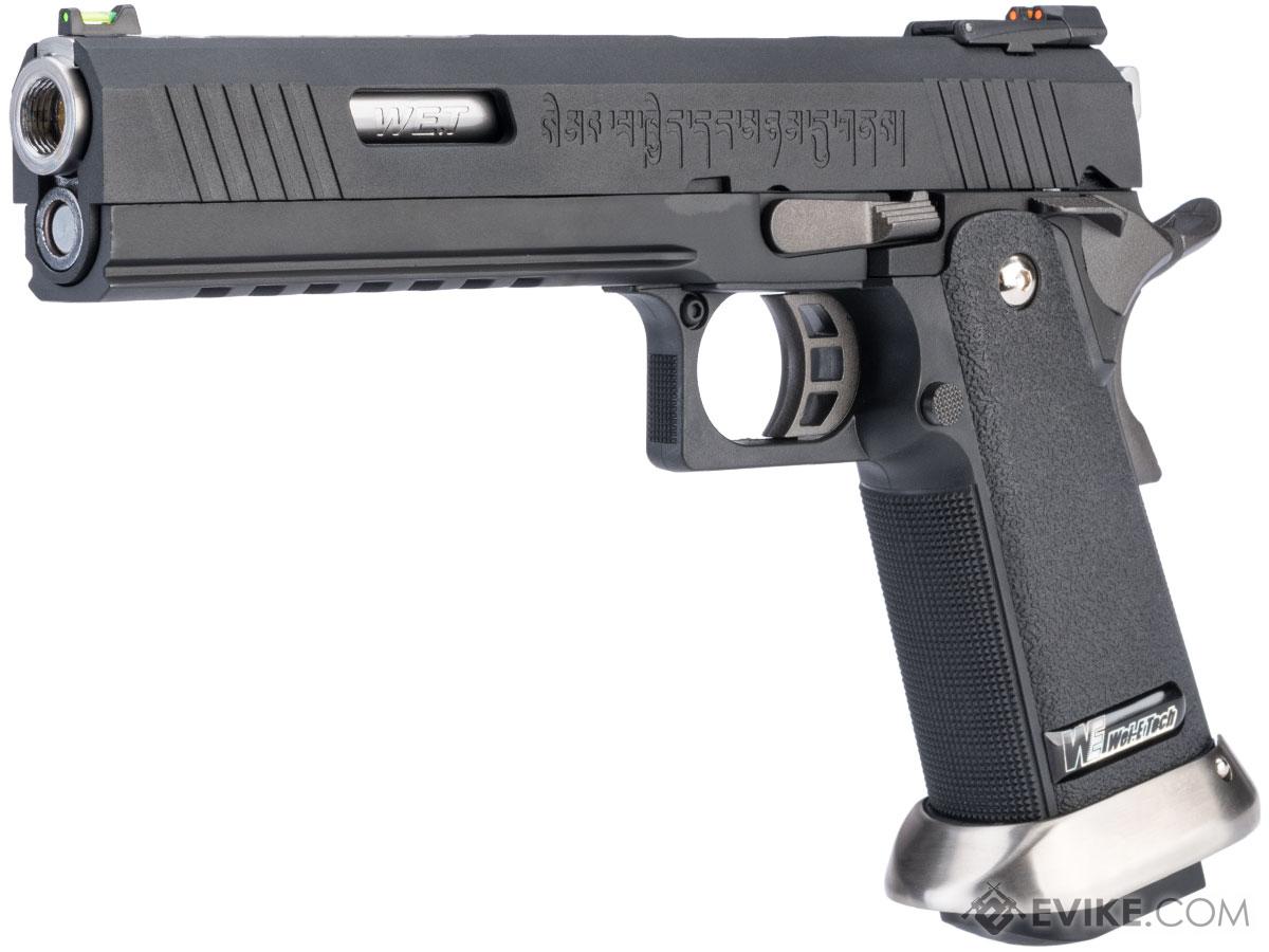 WE-Tech Hi-Capa 6 Full Auto IREX Competition GBB Airsoft Pistol (Color: Black / Silver Barrel / with Markings)