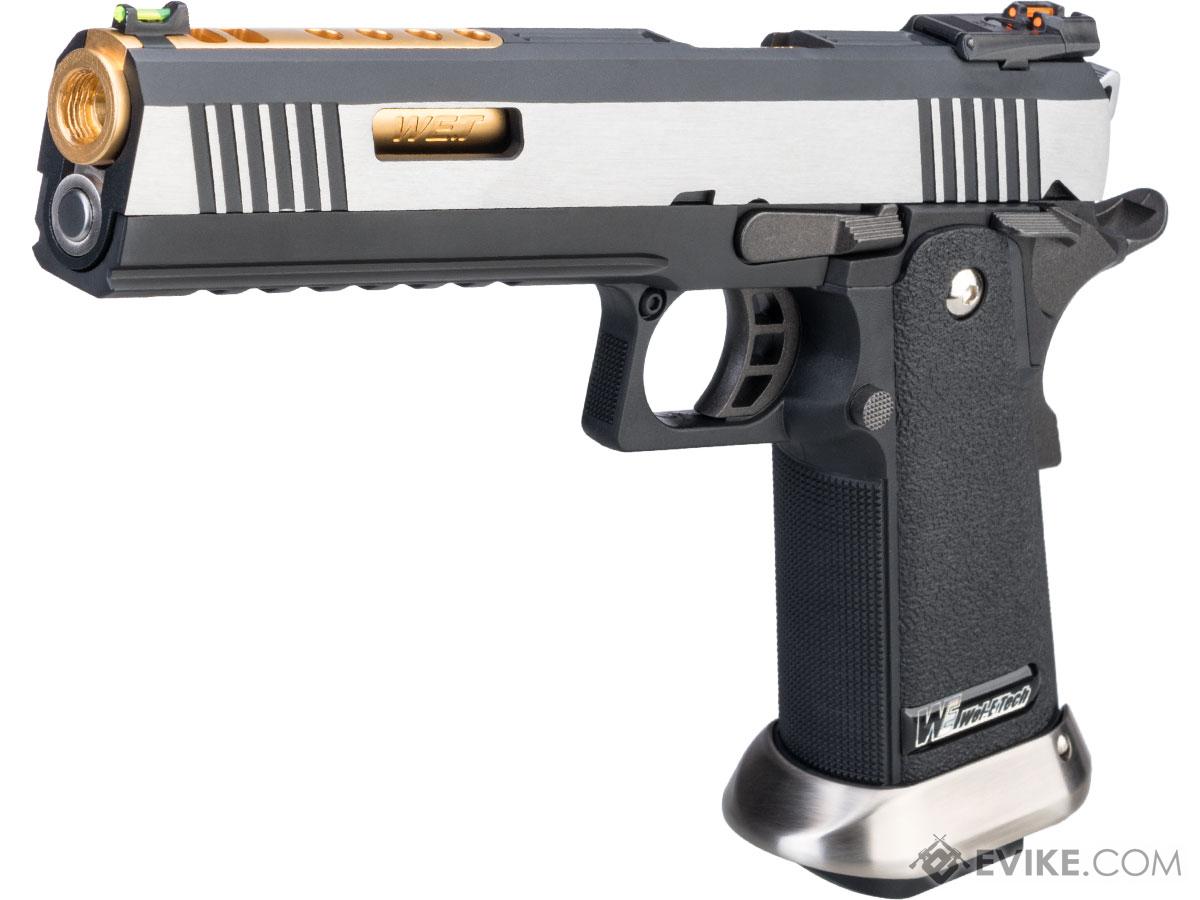 WE-Tech Hi-Capa 6 IREX Competition GBB Airsoft Pistol (Color: Silver / Gold Barrel)