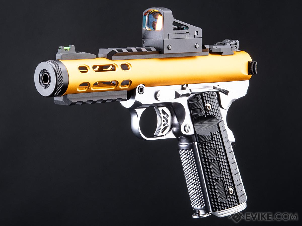 WE-Tech Galaxy 1911 Gas Blowback Airsoft Pistol (Color: Gold Slide / Silver Frame / Type A Slide)