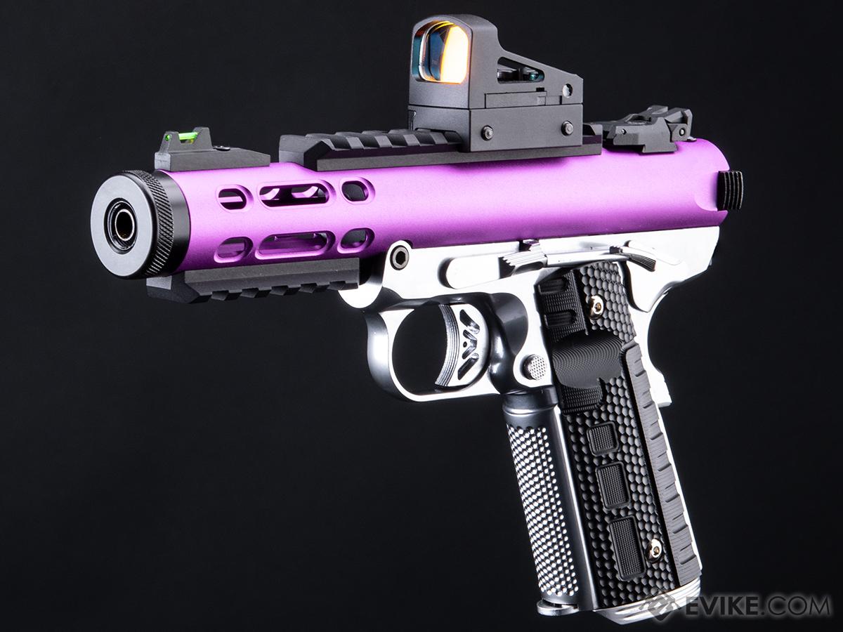 WE-Tech Galaxy 1911 Gas Blowback Airsoft Pistol (Color: Purple Slide / Silver Frame / Type A Slide)