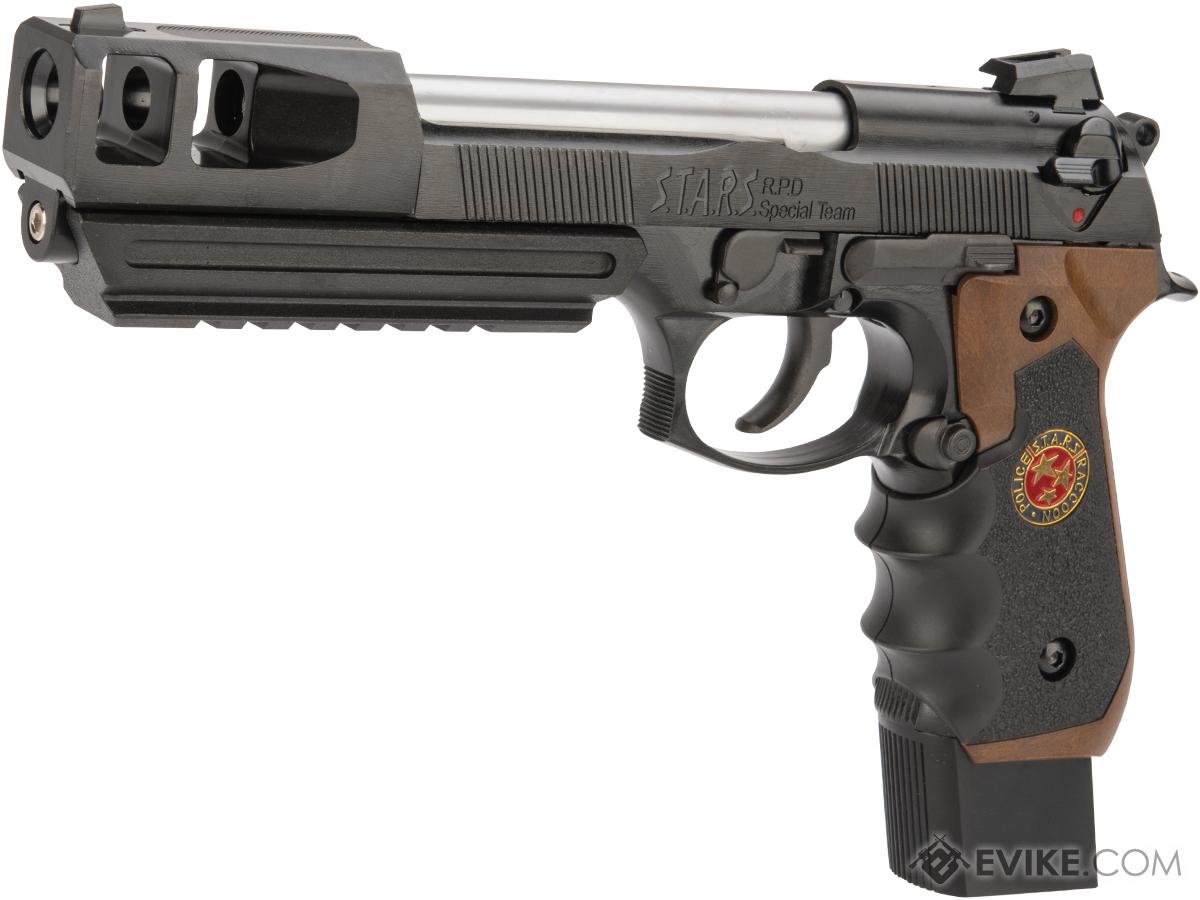 WE-Tech BioHazard Barry Burton M92 Custom GEN II Gas Blowback Airsoft Pistol (Model: Semi/Full Auto w/ Brown Grip)