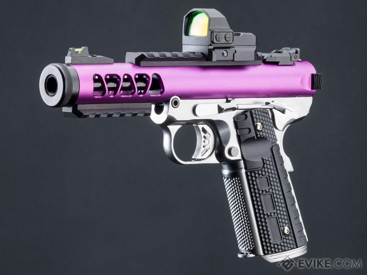 WE-Tech Galaxy 1911 Gas Blowback Airsoft Pistol (Color: Purple Slide / Silver Frame / Type B Slide)