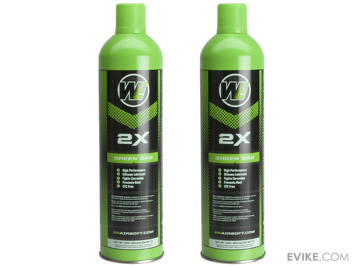 Airsoft Premium "2X" High Performance Gas 10.5oz by WE (Qty 2 Cans / Green), Accessories