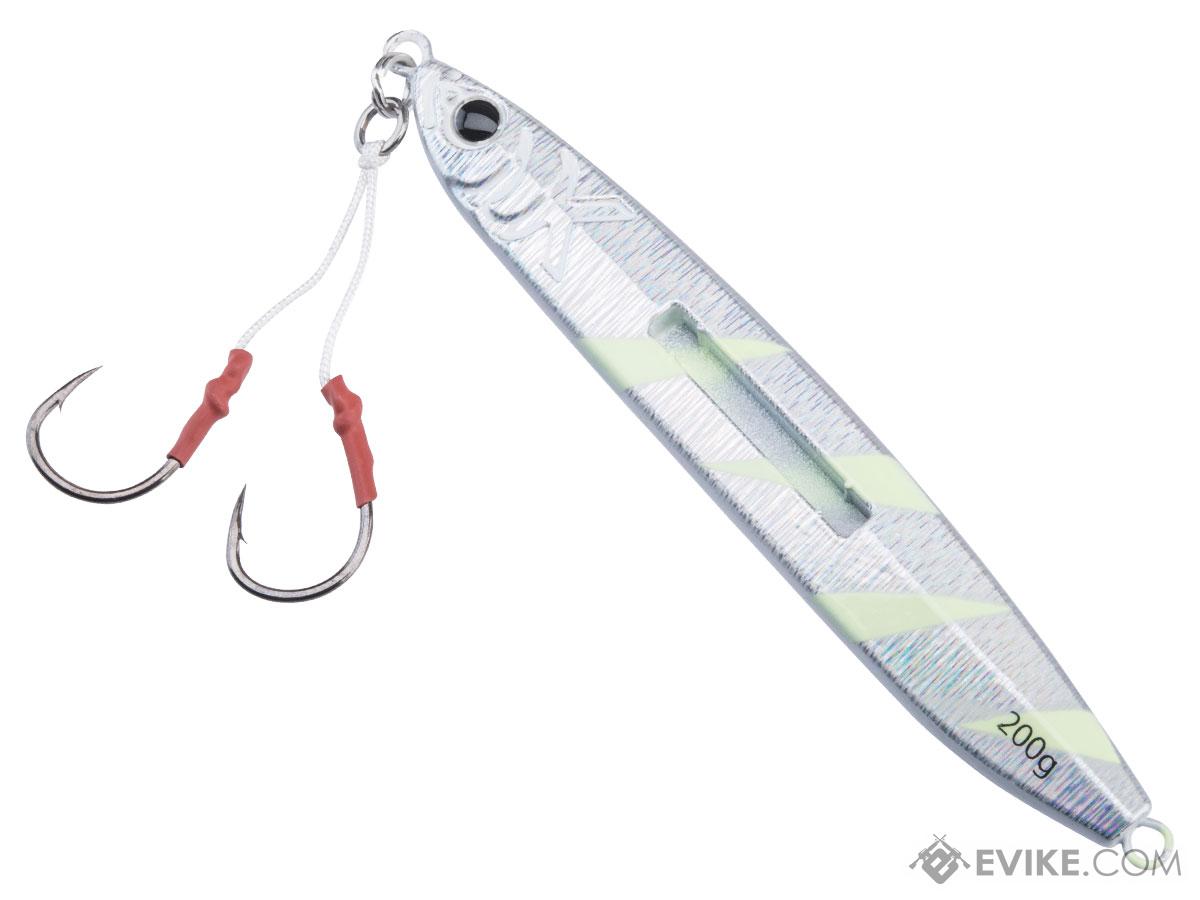 Battle Angler Luminous Fishing Lure w/ 4/0 Short Dancing Double-Hook  (Color: Silver Striped Glow)