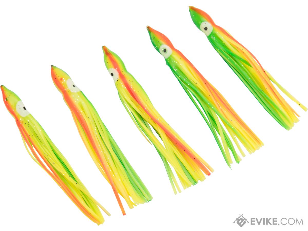 Battle Angler Phantom Skirt Squid Lure (Color: Green, Yellow, Orange Stripe / 10)