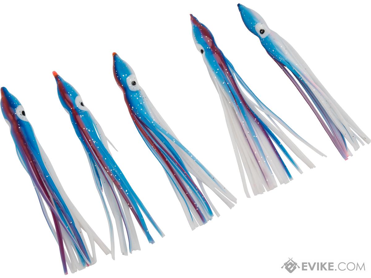 Battle Angler Phantom Skirt Squid Lure (Color: Blue, White, Red Stripe / 8)