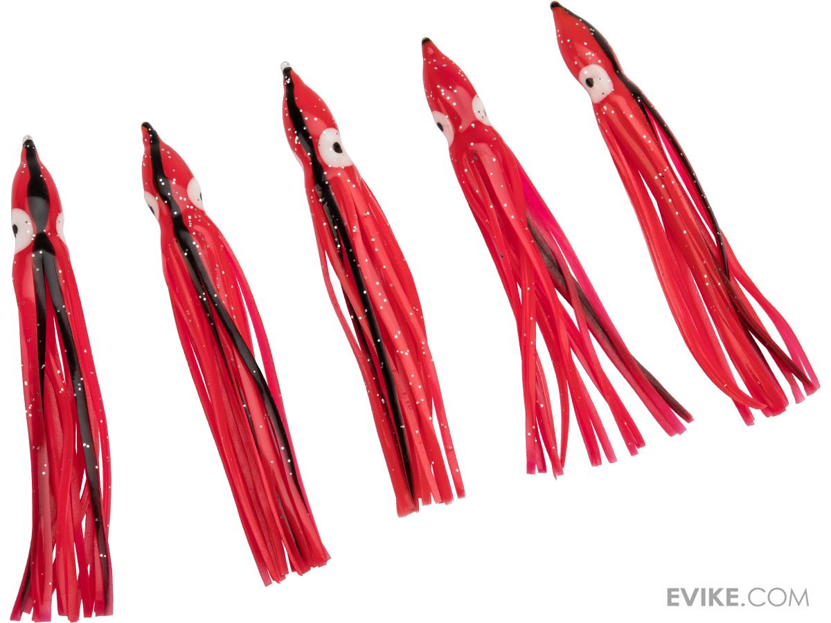 Battle Angler Phantom Skirt Squid Lure (Color: Red, Black Stripe / 8)