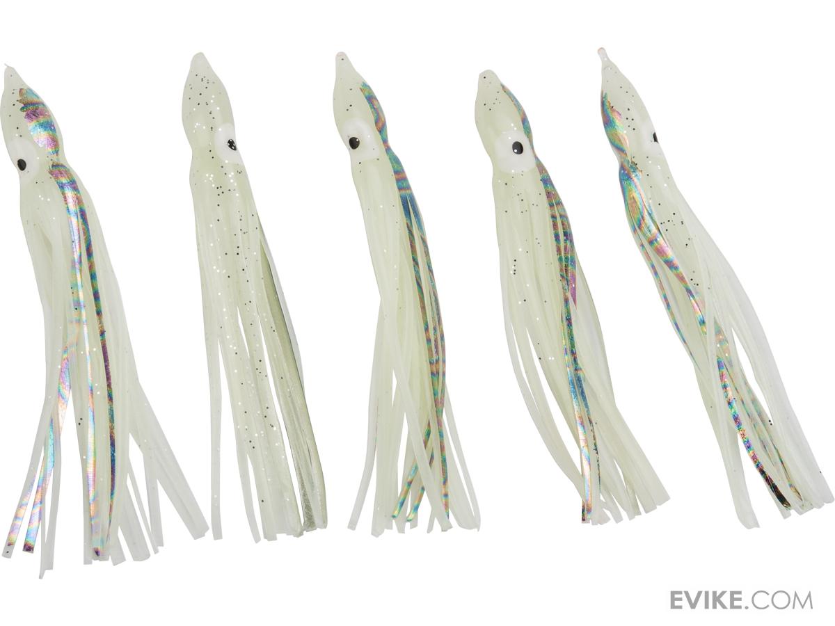 Battle Angler Phantom Skirt Squid Lure (Color: Luminous, Prismatic Stripe / 5)